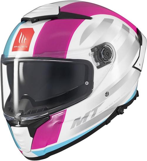 KASK MT THUNDER 4 SV TEARS C8 PARLAK İNCİ BEYAZ/PEMBE