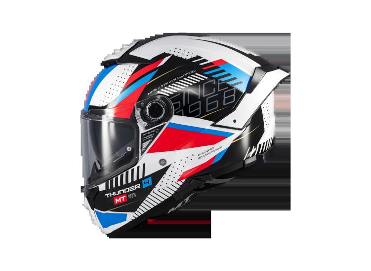 MT Helmets Thunder 4 SV Luminence beyaz/mavi/kırmızı