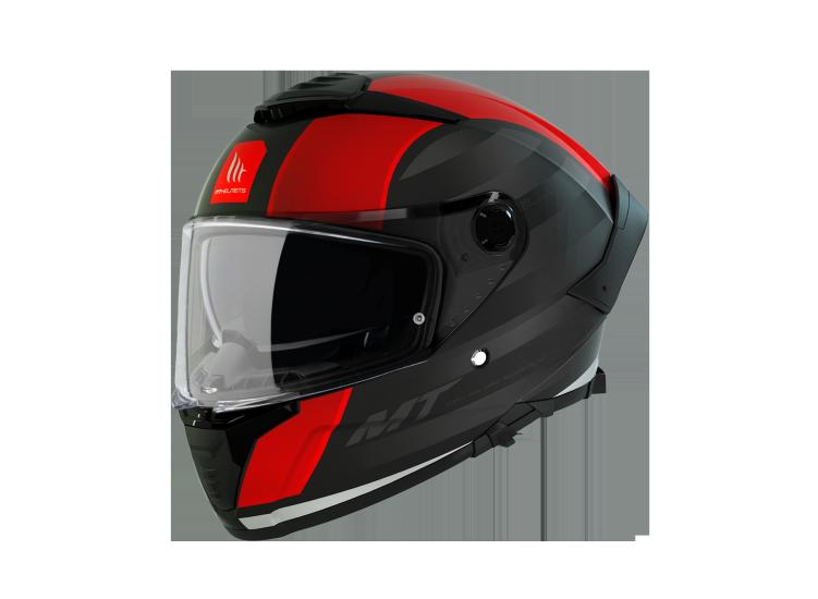 KASK MT THUNDER 4 SV TEARS B5 MAT SİYAH/KIRMIZI